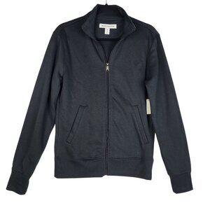 2 for $15 Full Zip‎ Sweatshirt Women's Black Collared Athleisure NWT